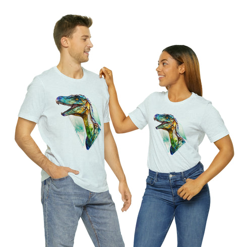 Stained Glass Velociraptor - Short Sleeve Tee